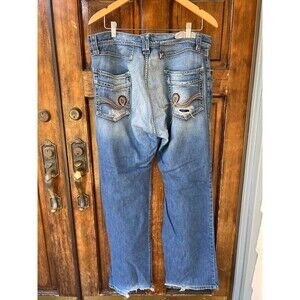 Division E Distressed Jeans Embroidered Pocket Size 38 Made‎ In USA